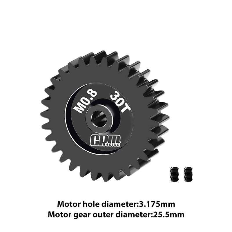 GPM RACING,SCALE ACCESSORIES 40Cr STEEL MOTOR GEAR 30T (32 PITCH,MODULE: 0.8MM,MOTOR TOOTH DIAMETER: 3.175MM) MG330T/0.8M