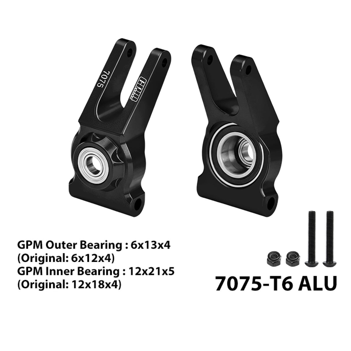 GPM RACING,ARRMA-GORGON SENTON VORTEKS BIG ROCK ALUMINUM 7075 REAR HUB（LARGER INNER BEARINGS) MGO022