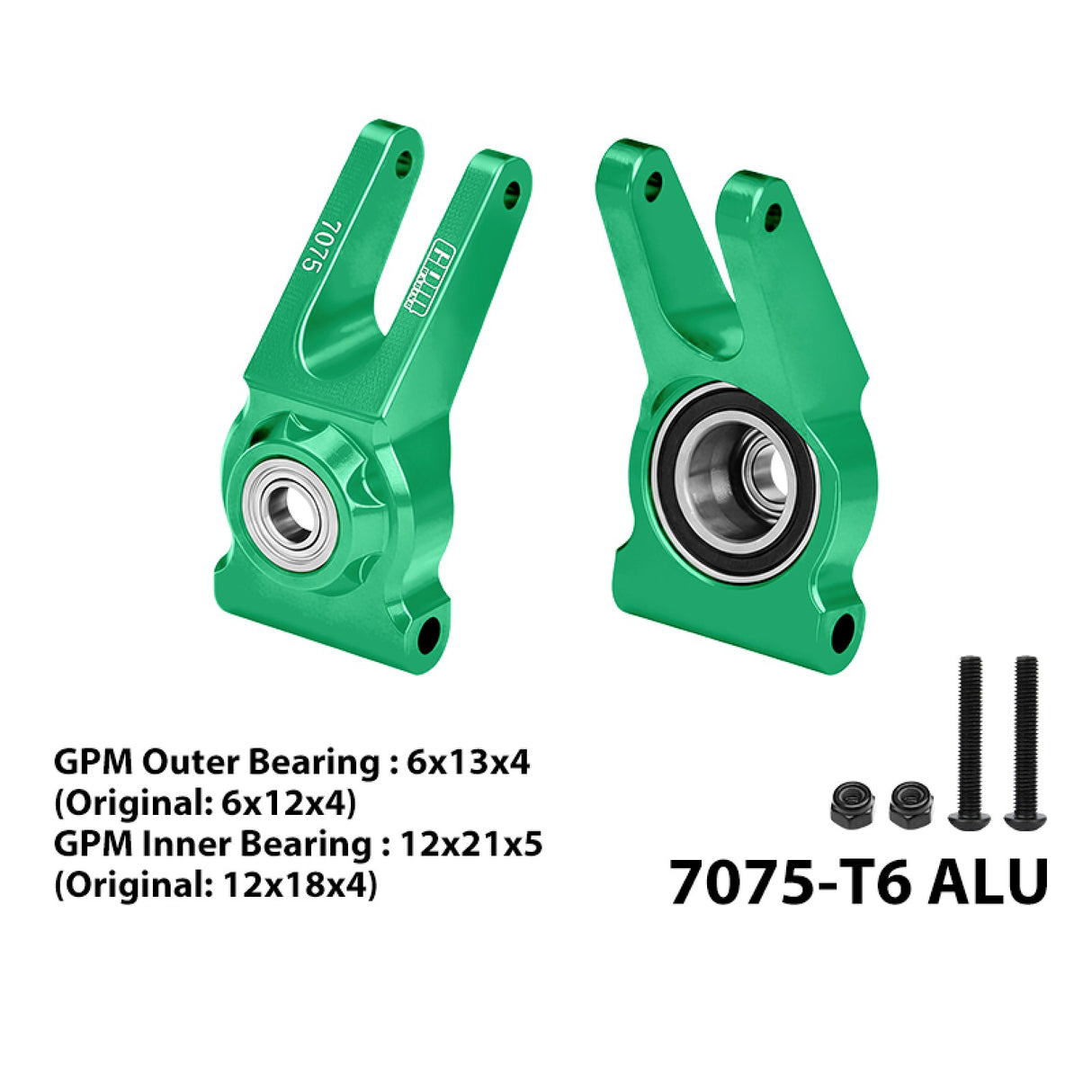 GPM RACING,ARRMA-GORGON SENTON VORTEKS BIG ROCK ALUMINUM 7075 REAR HUB（LARGER INNER BEARINGS) MGO022