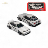 MicroTurbo Nissan 180SX Pandem Rocket Bunny White 1:64