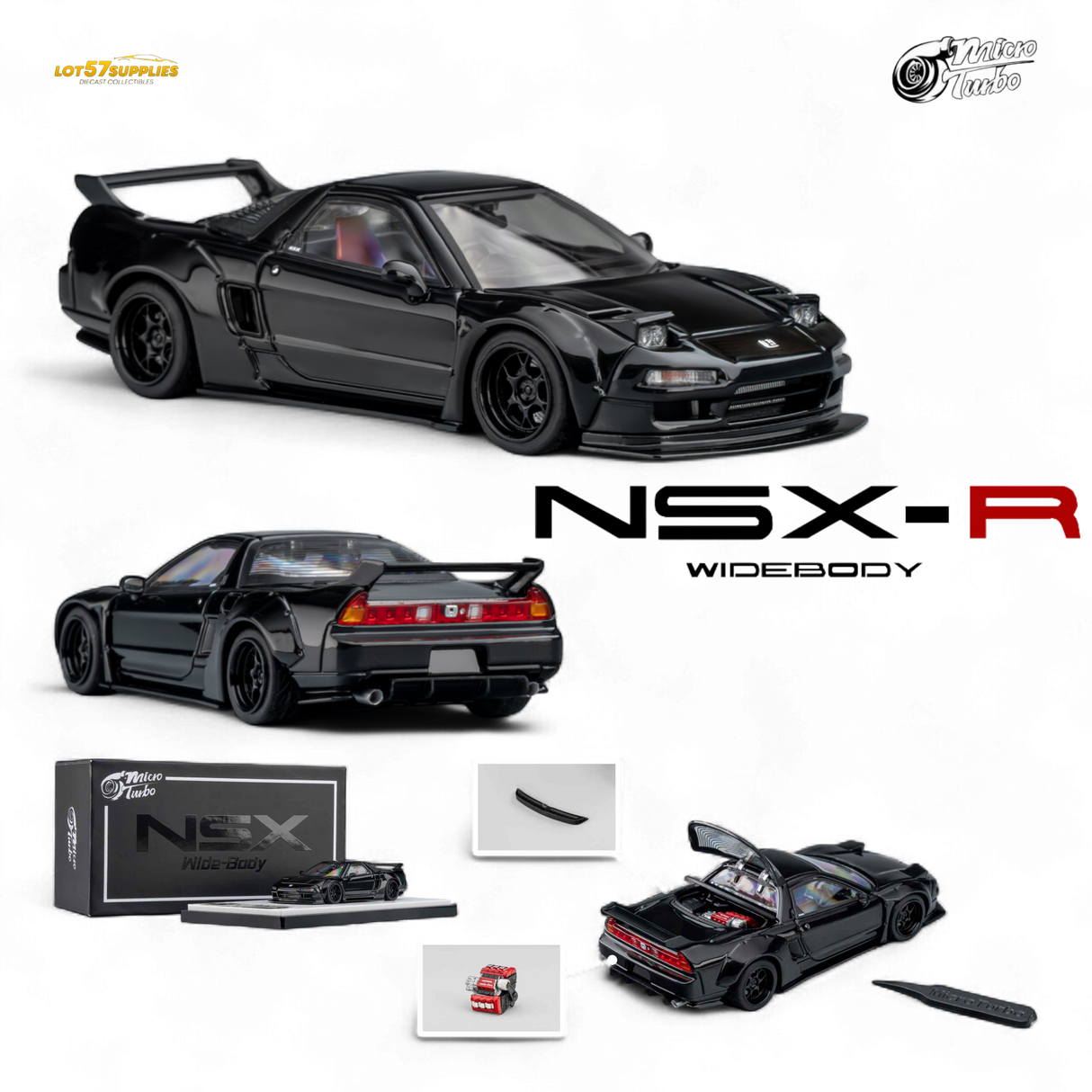 Microturbo NSX-R WideBody - Gloss Black 1:64