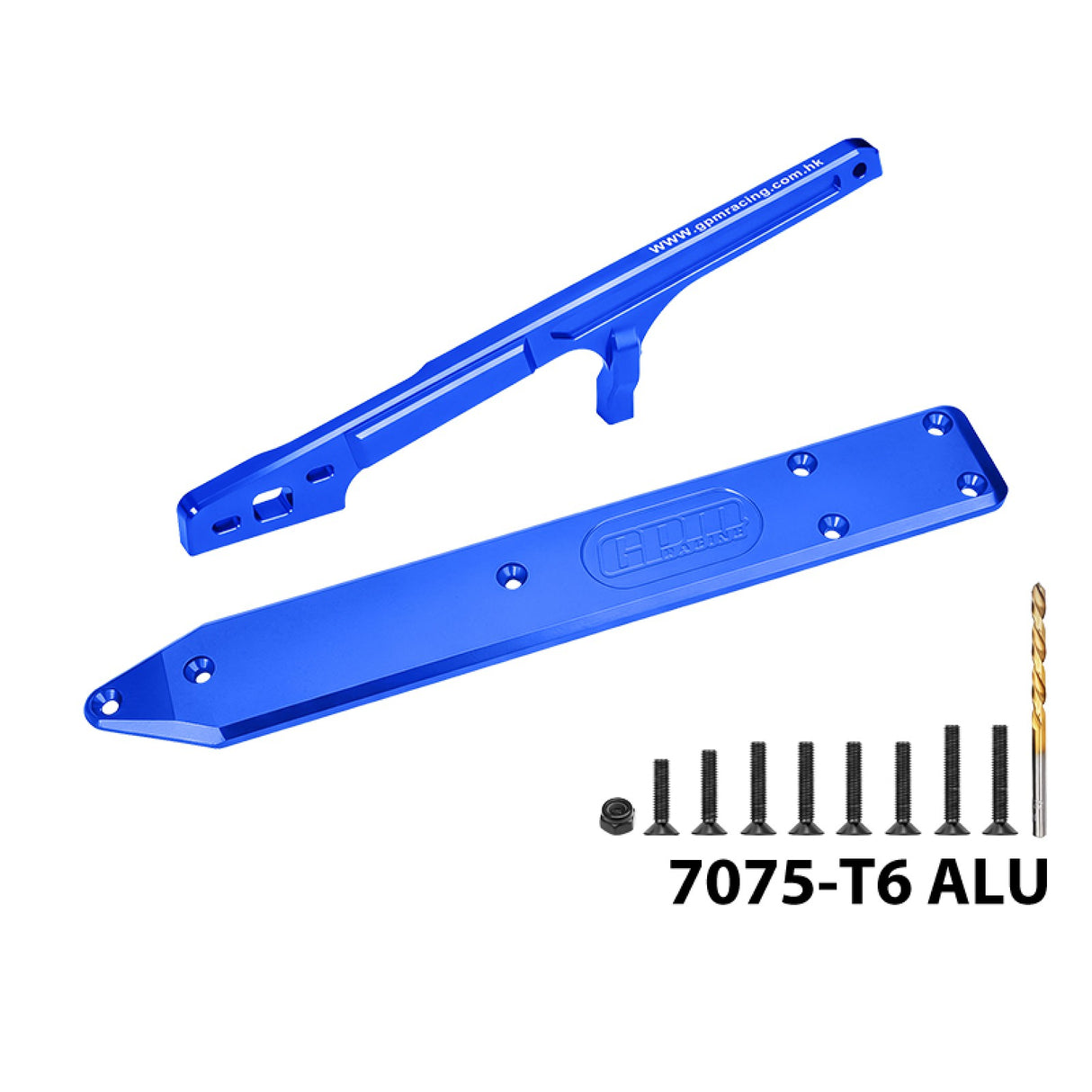 GPM RACING,ARRMA-TALION 7075 ALLOY REAR BRACE AND REAR CHASSIS SKID PLATE BRACE 6MM MTV616330R