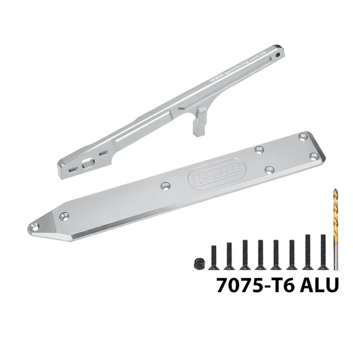 GPM RACING,ARRMA-TALION 7075 ALLOY REAR BRACE AND REAR CHASSIS SKID PLATE BRACE 6MM MTV616330R