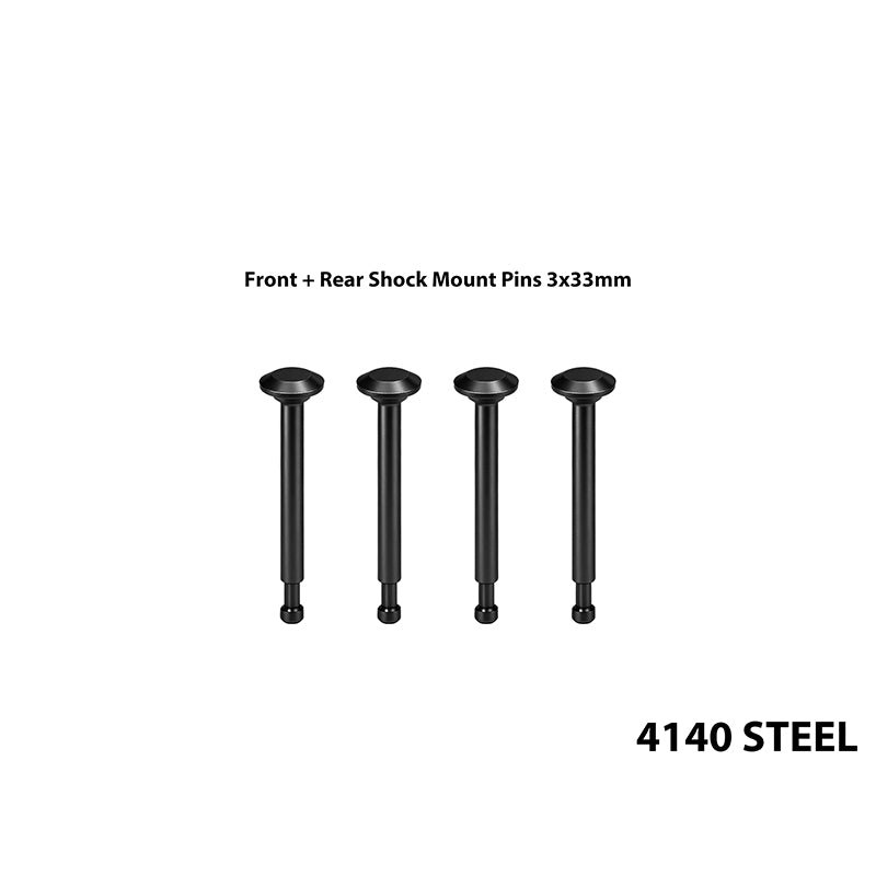 GPM RACING,ARRMA-TALION 4140 STEEL FRONT & REAR SHOCK MOUNT PINS 3X33MM MTV6/PIN33
