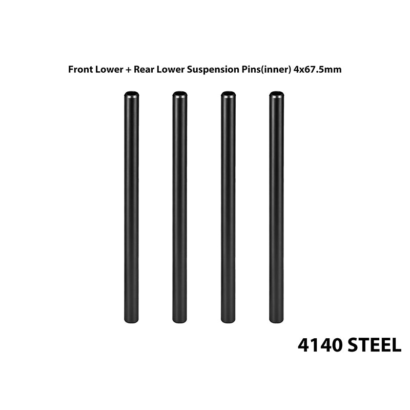 GPM RACING,ARRMA-TALION 4140 STEEL FRONT & REAR LOWER SUSPENSION PINS (INNER) 4X67.5MM MTV6/PIN67