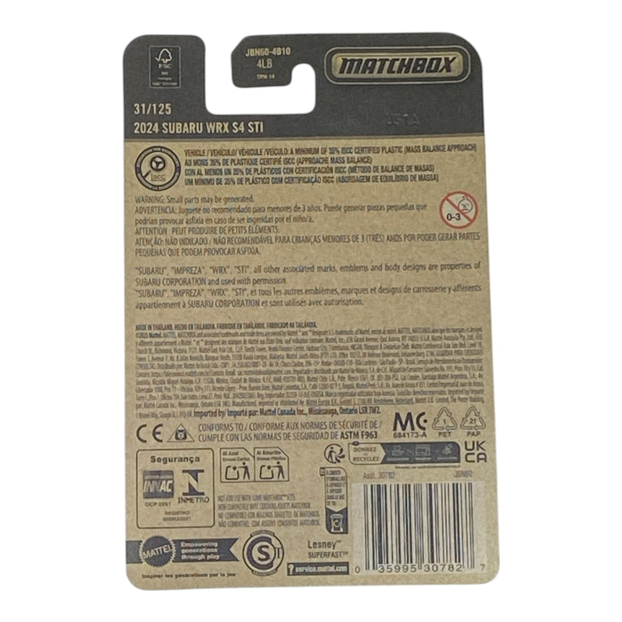 Matchbox 2024 Subaru WRX S4 STi - 2025 Matchbox Series 31/125
