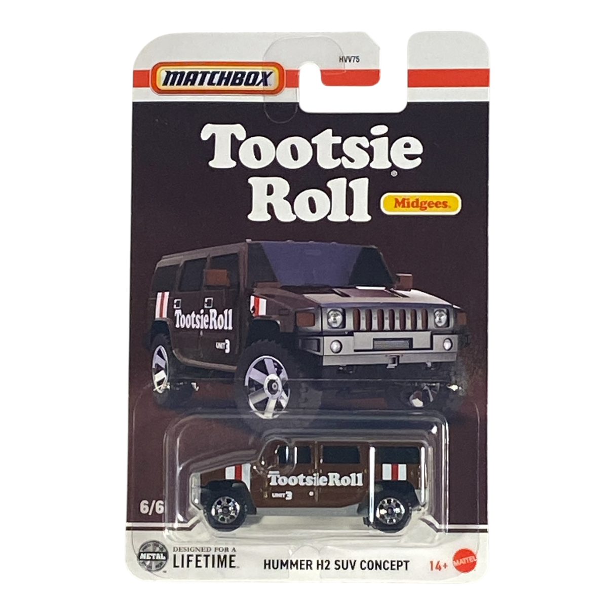 Matchbox Hummer H2 SUV Concept "Tootsie Roll Midgees" - Matchbox Candy Series 6/6