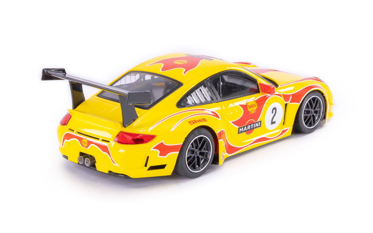 NSR Porsche 997 GT3 Yellow Hippie Sidewinder 1/32 Slot Car 0637SW