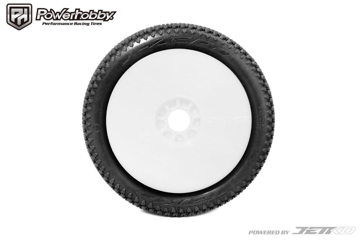 Powerhobby J-Zero 1/8 Buggy Mounted Tires White Dish Wheels (2) Super Soft
