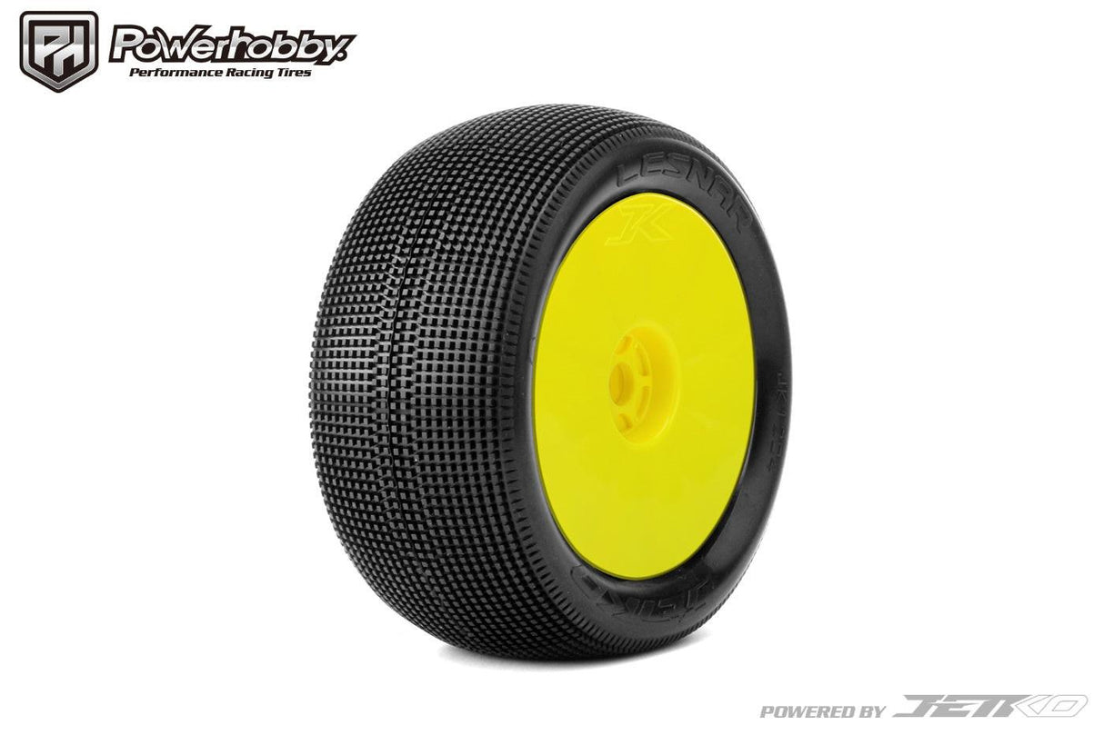 Powerhobby Lesnar 1/8 Truggy Mounted Tires Yellow Dish Wheels (2) Ultra Soft
