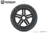 Powerhobby 1/8 Buggy Rockform BELTED Tires Mounted on Black Claw Rims