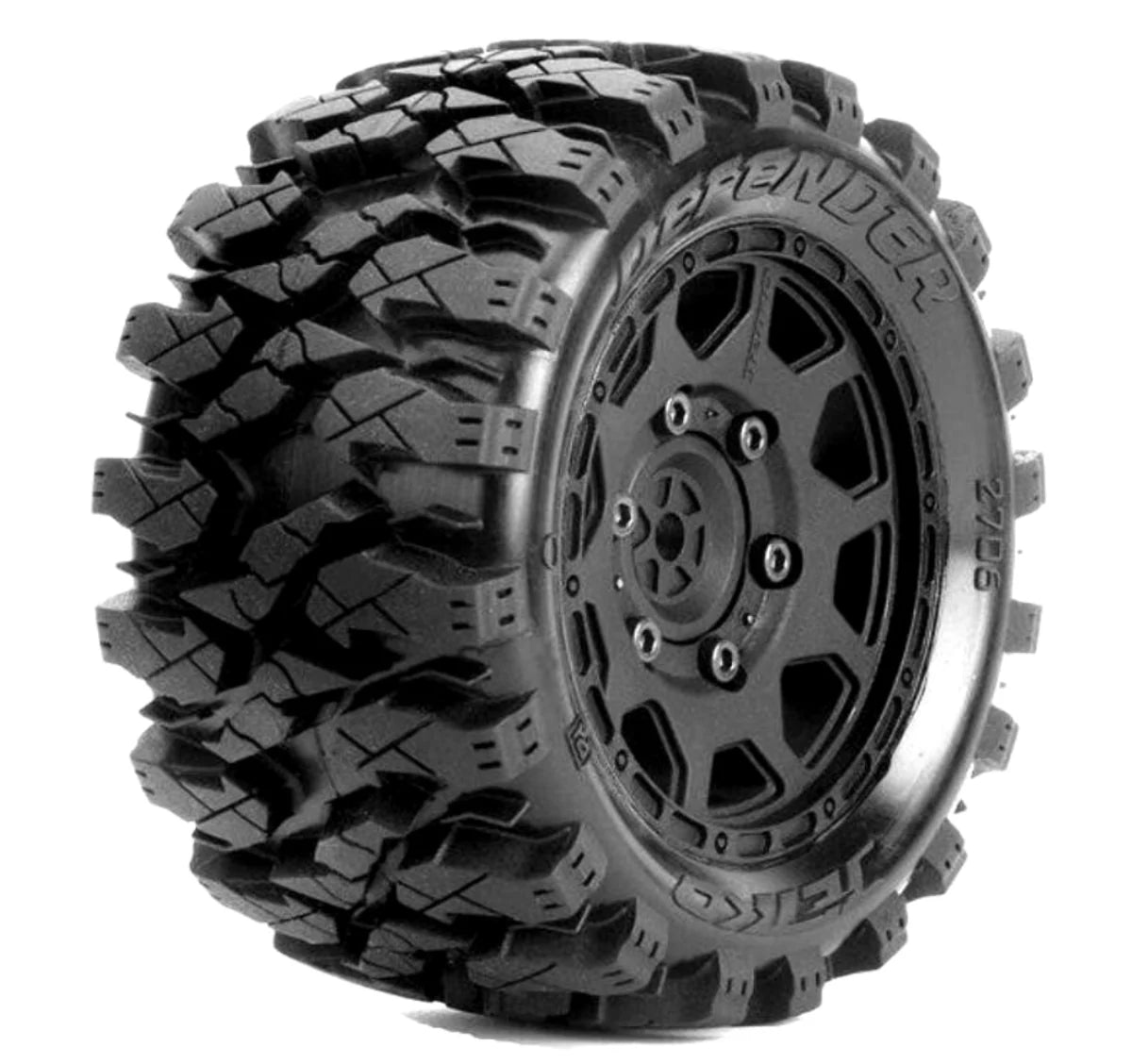 Powerhobby PHB2706CBMSGB 1/10 2.8" ST Defender Belted Tires (2) w/ Removable Hex Wheels