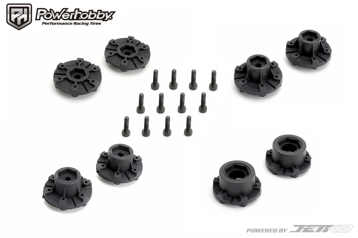 Powerhobby Defender SC Belted Tires (2) with Removable Hex Wheels
