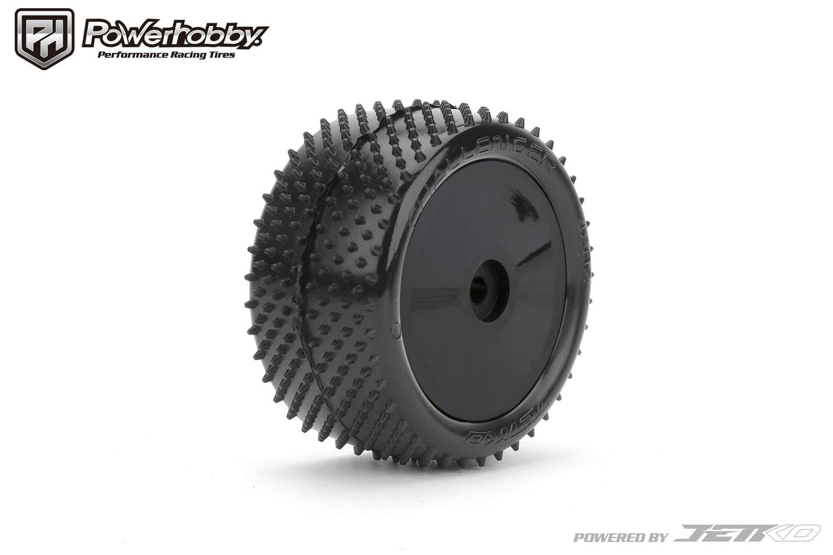 Powerhobby Challenger Rear Carpet Mini-B Tires Mounted 8mm Black Hard