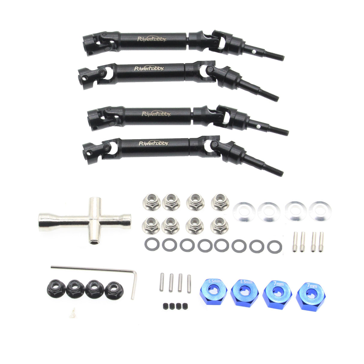 Powerhobby Hardened Steel Front / Rear Drive Shafts FITS Traxxas Slash Stampede Rustler