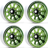 Powerhobby B7 Aluminum 1.9 Beadlock Wheels 9mm Hubs Green (4) 1/10 Rock Crawler