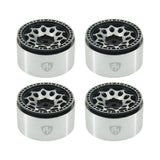 Powerhobby Aluminum 2.2" Beadlock Wheels Silver / Black (4) 1/10 Rock Crawler