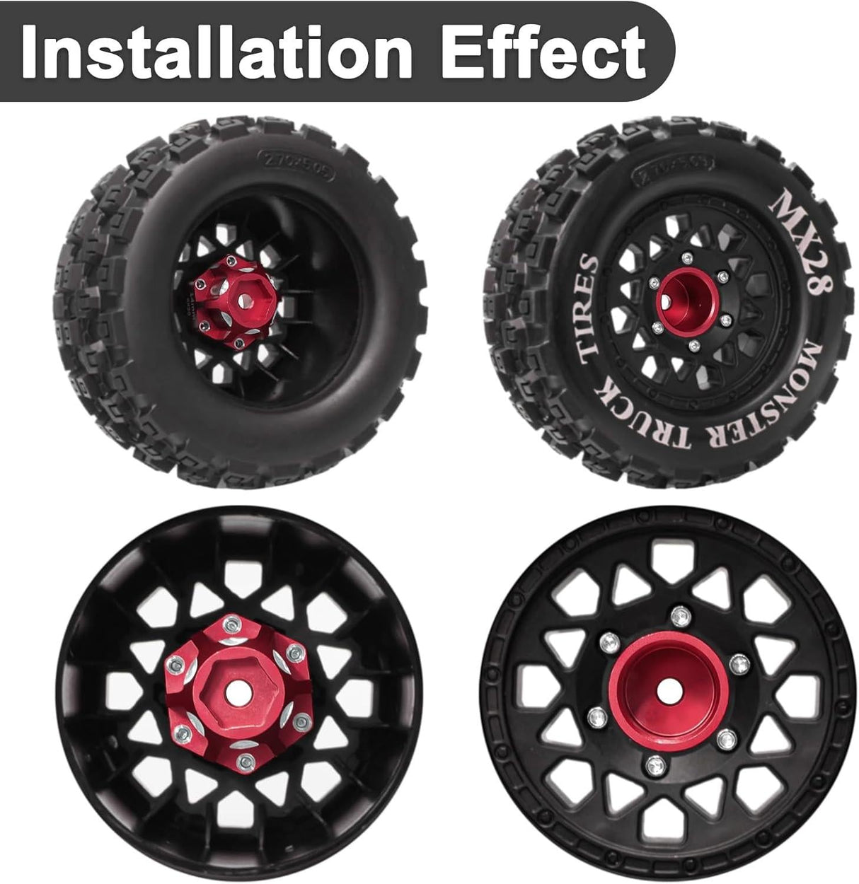 Powerhobby 6x30 to 14mm Aluminum Hex  Adapters (4) Pro-Line Arrma Senton Granite Wheel