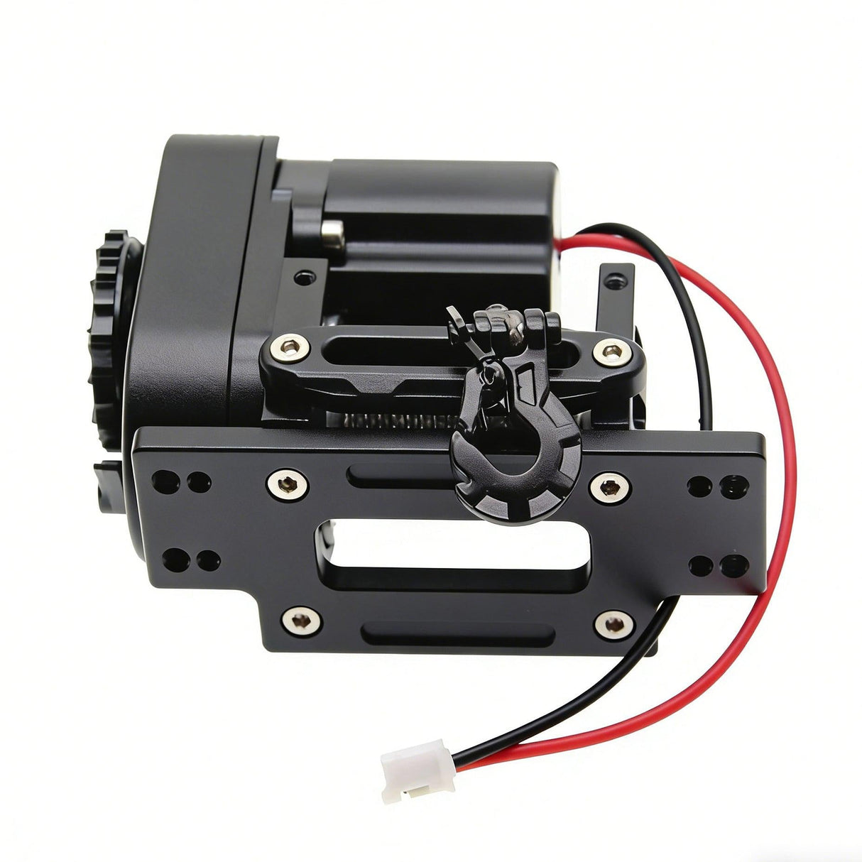 1/10 Simulated 8274 Vertical Winch Aluminum 6-12.4V 50lbs Black for 1/10 Rock Crawler