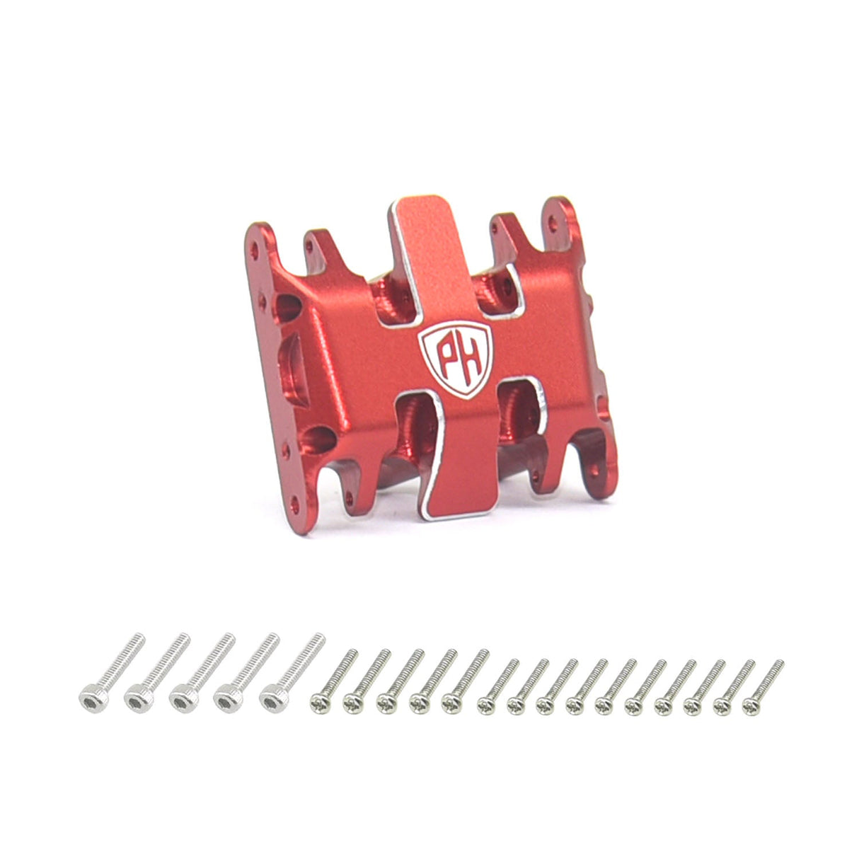 Powerhobby Aluminum Gear Box + Skid Plate With Gears Red Axial SCX30