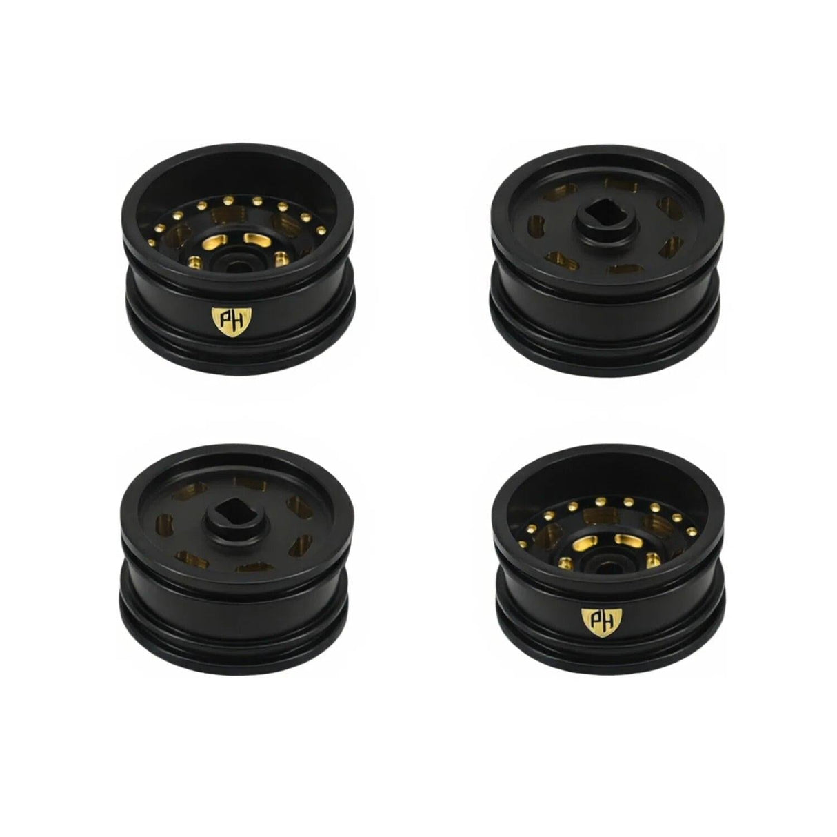 Powerhobby Brass Wheels 0.7" Offset  3.6mm Black (4) Axial SCX30