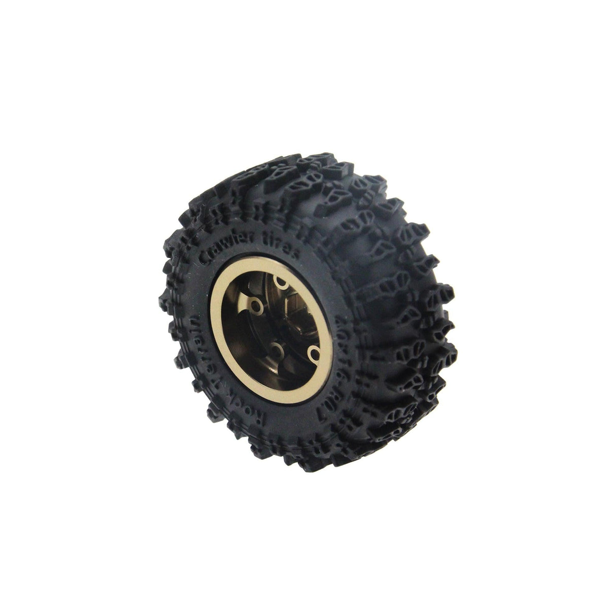Powerhobby Axial SCX30 0.7" Beadlock Brass Wheels / Tires (4) Gold Type A