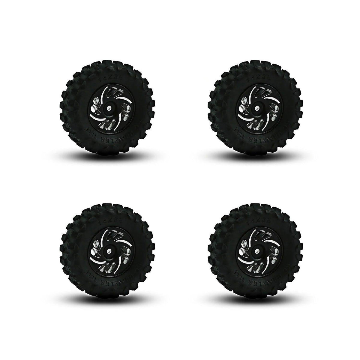 Powerhobby Axial SCX30 Aluminum Beadlock Tires (39mm) / Wheels (4) Black