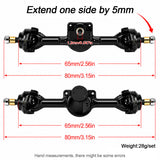 Powerhobby Axial SCX30 Front + Rear Aluminum +5MM Axles w Extended Black
