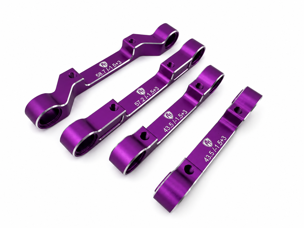 Powerhobby Aluminum Adjustable Suspension Mount Set Purple Yokomo RD2.0