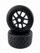 Powerhobby 1/8 Gripper 42/100 Belted Mounted Tires 17mm Black Wheels V2