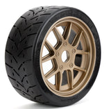 Powerhobby 1/8 Gripper 42/100 Belted Mounted Tires 17mm Gold Wheels V2