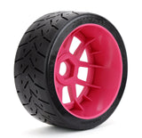 Powerhobby 1/8 Gripper 42/100 Belted Mounted Tires 17mm Hot Pink Wheels V2