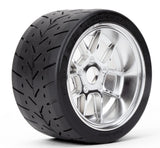 Powerhobby 1/8 Gripper 54/100 Belted Mounted Tires 17mm Chrome Wheels V2 (2)