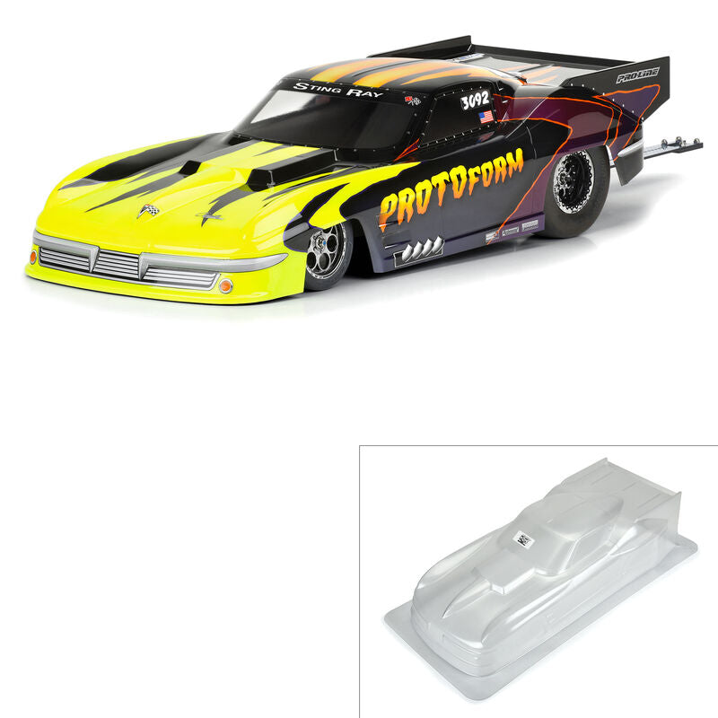 PROTOform 158800 1/10 1963 Chevrolet Corvette Stingray Pro Mod Clear Body: Drag Car