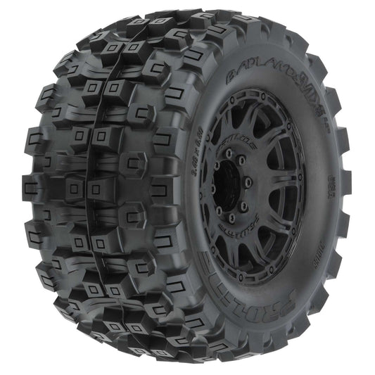 Pro-Line PRO1016610 Badlands MX38 HP Neumáticos para camión premontados con cinturón de 3,8" (2) (Bl