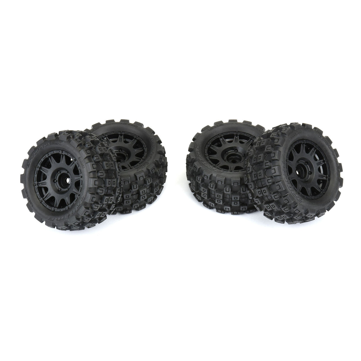 PROLINE RACING 1024110 1/18 Badlands MX 1.85" F/R MTD 12mm Black Raid: Granite GROM