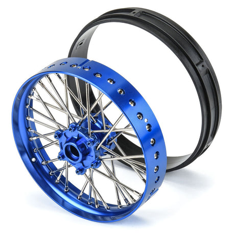 PROLINE 283600T1 1/4 Pro-Spec Aluminum V2 Bead Front Wheel Blue/Blue (1): Promoto-MX