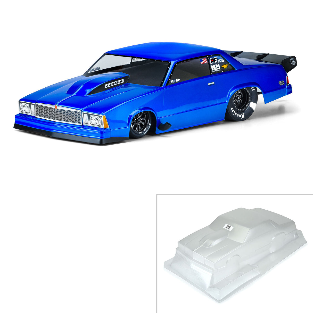 PROLINE 354900 1/7 In Stock 1/10 1978 Chevrolet Malibu Clear Body: Drag Car