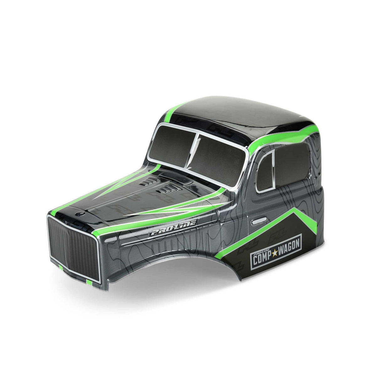 Proline PRO360621 1/10 Limited Edition Pre-Cut/Pre-Painted Comp Wagon Cab-Only Body 12.3" (313mm) Wheelbase Crawlers, Grey/Black