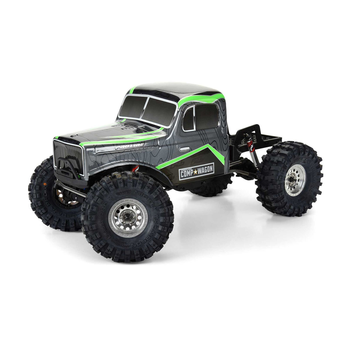 Proline PRO360621 1/10 Limited Edition Pre-Cut/Pre-Painted Comp Wagon Cab-Only Body 12.3" (313mm) Wheelbase Crawlers, Grey/Black