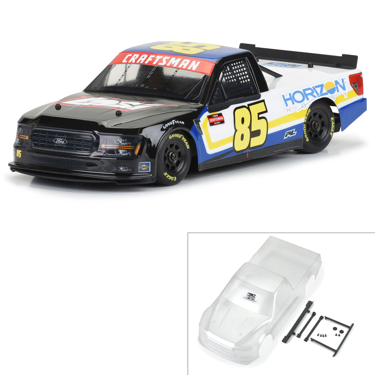 Proline PRO365400 1/12 Pre-Cut 2024 Ford F-150 Truck Clear Body: Losi NASCAR