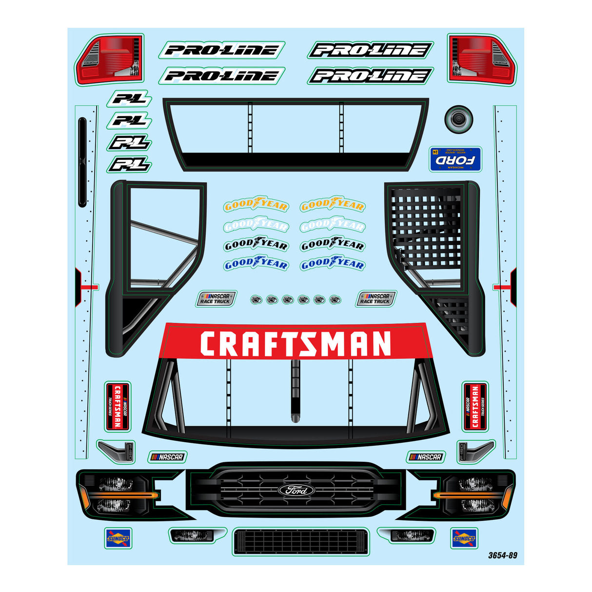 Proline PRO365400 1/12 Pre-Cut 2024 Ford F-150 Truck Clear Body: Losi NASCAR