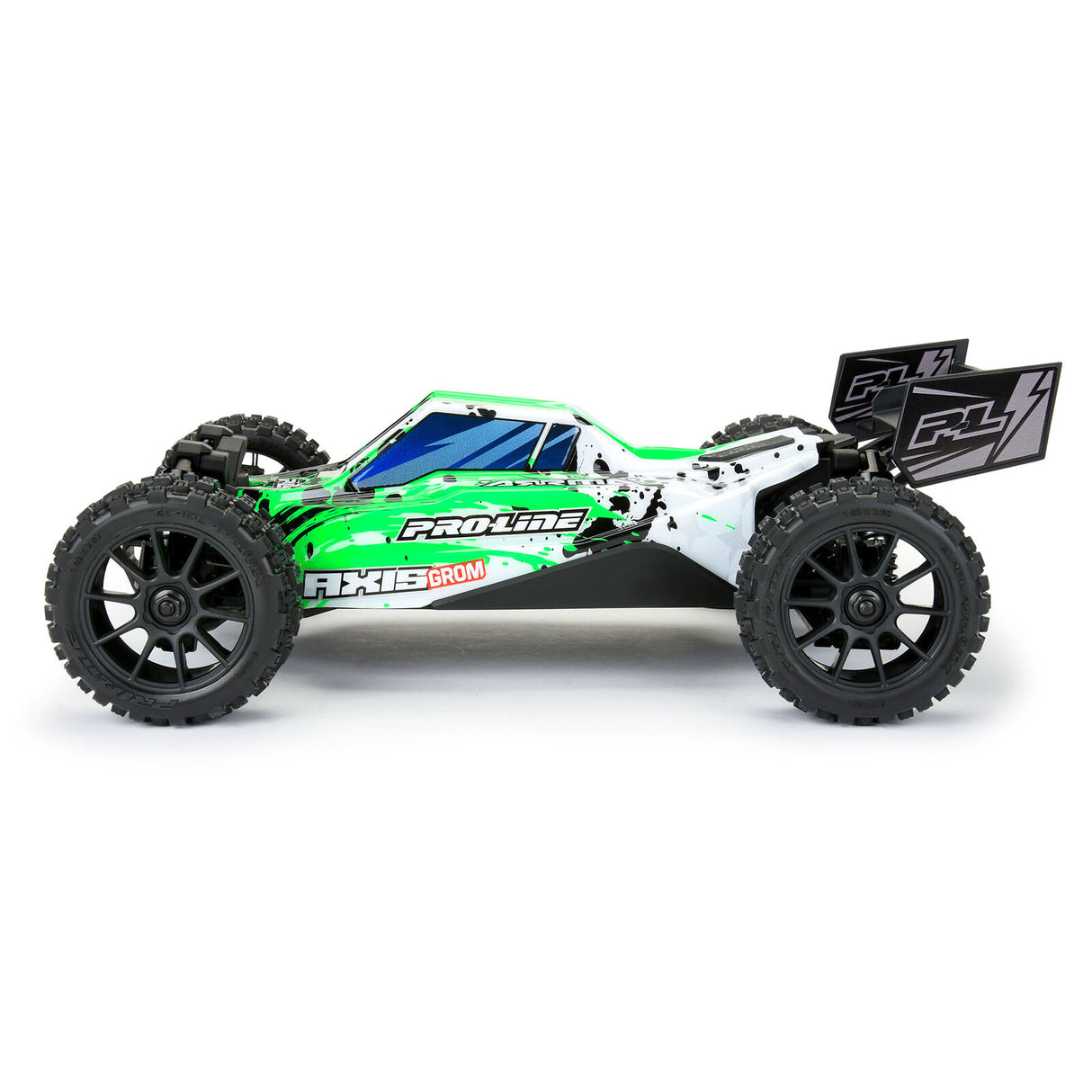 Pro-line Racing PRO367122 Limited Edition 1/14 Pre-Cut/Pre-Painted Axis Splat (Green/White) Body: Typhon GROM