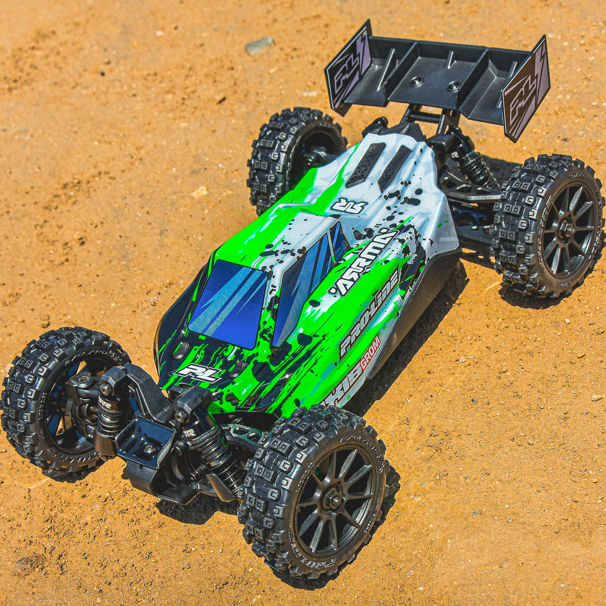 Pro-line Racing PRO367122 Limited Edition 1/14 Pre-Cut/Pre-Painted Axis Splat (Green/White) Body: Typhon GROM