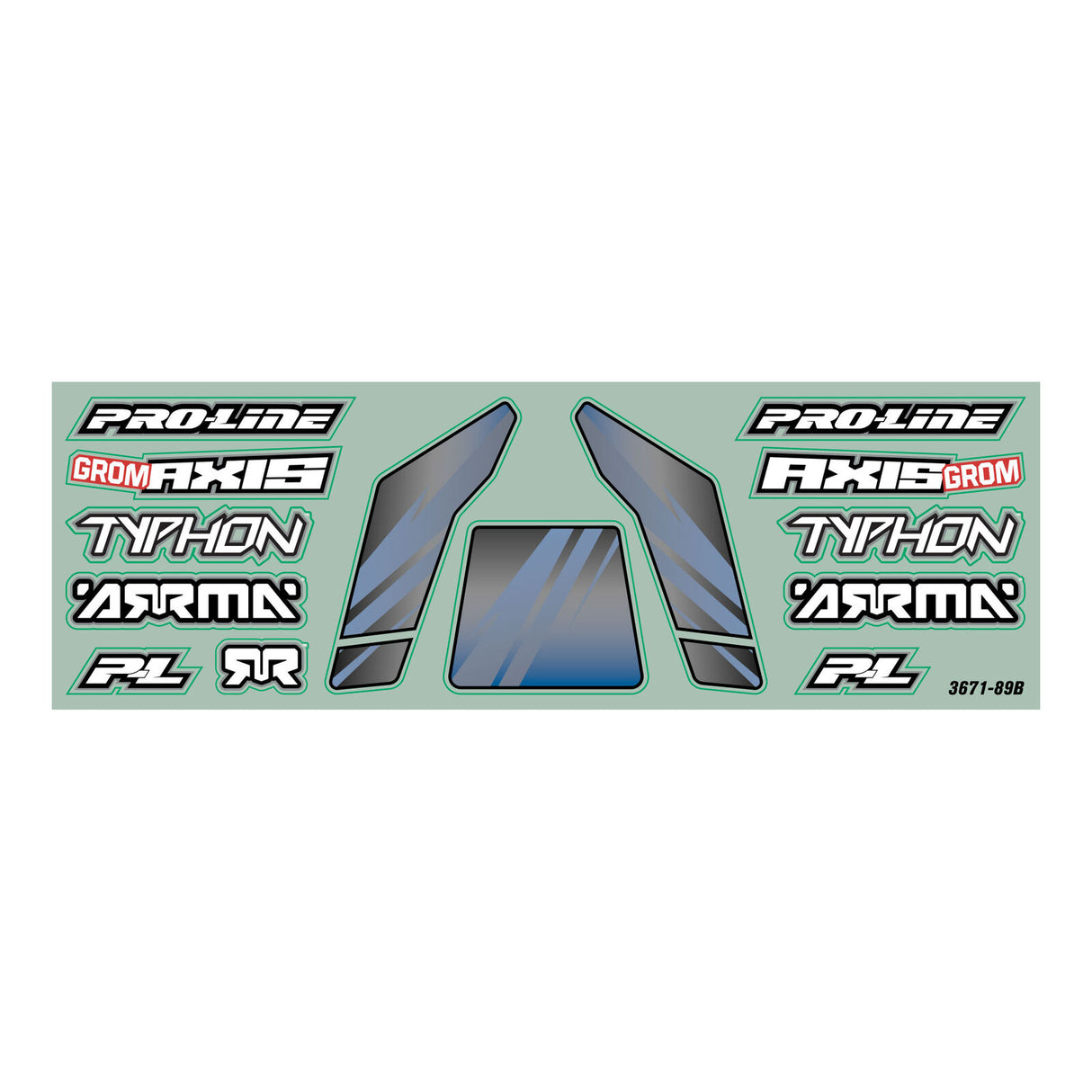 Pro-line Racing PRO367122 Limited Edition 1/14 Pre-Cut/Pre-Painted Axis Splat (Green/White) Body: Typhon GROM
