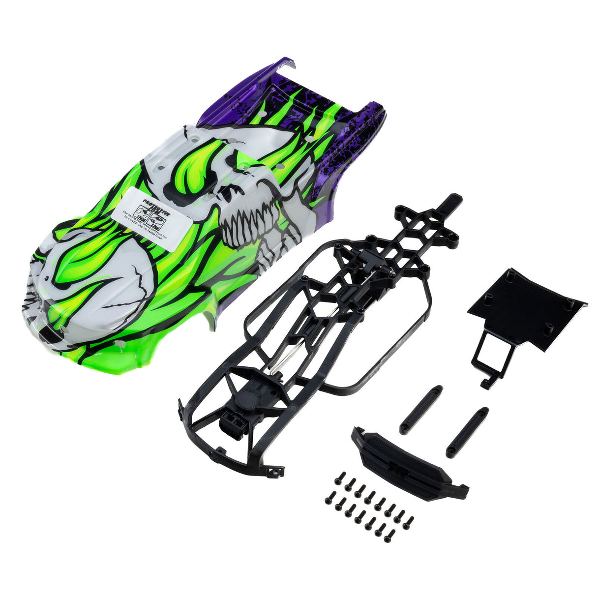 Pro Line PRO369320 1/16 Limited Edition Pre-Cut/Pre-Painted Brute Body Ghostfire with Clipless System: ARRMA MINI KRATON