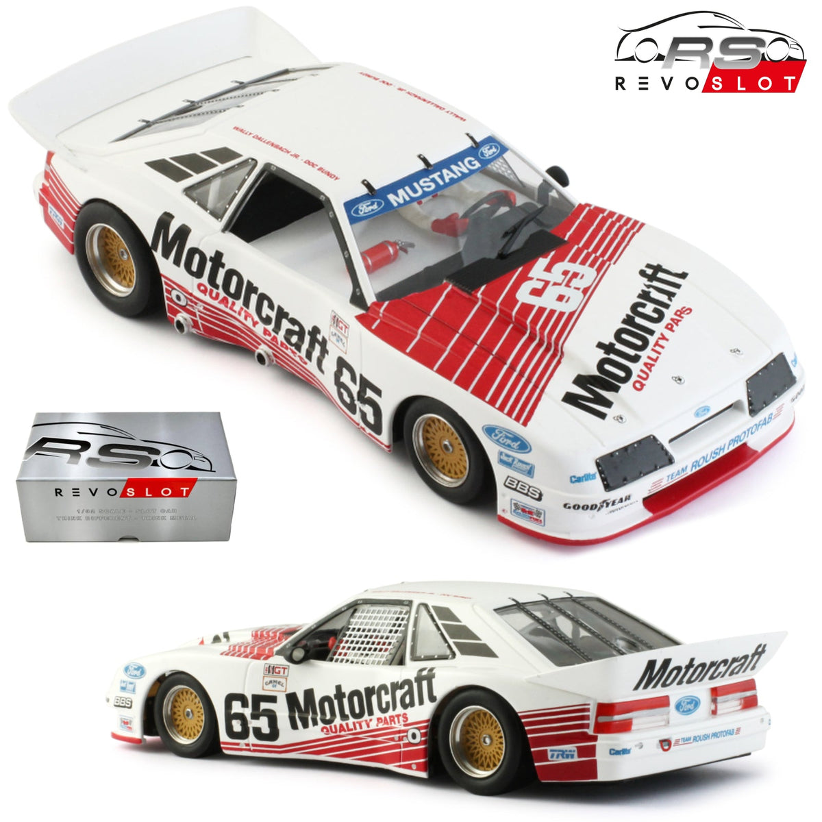 Revoslot Ford Mustang GTO Motorcraft Daytona 1985 1/32 Slot Car RS0319