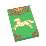 Rohan Banner (LOTR) - B3 Customs Printed 2x3 Tile