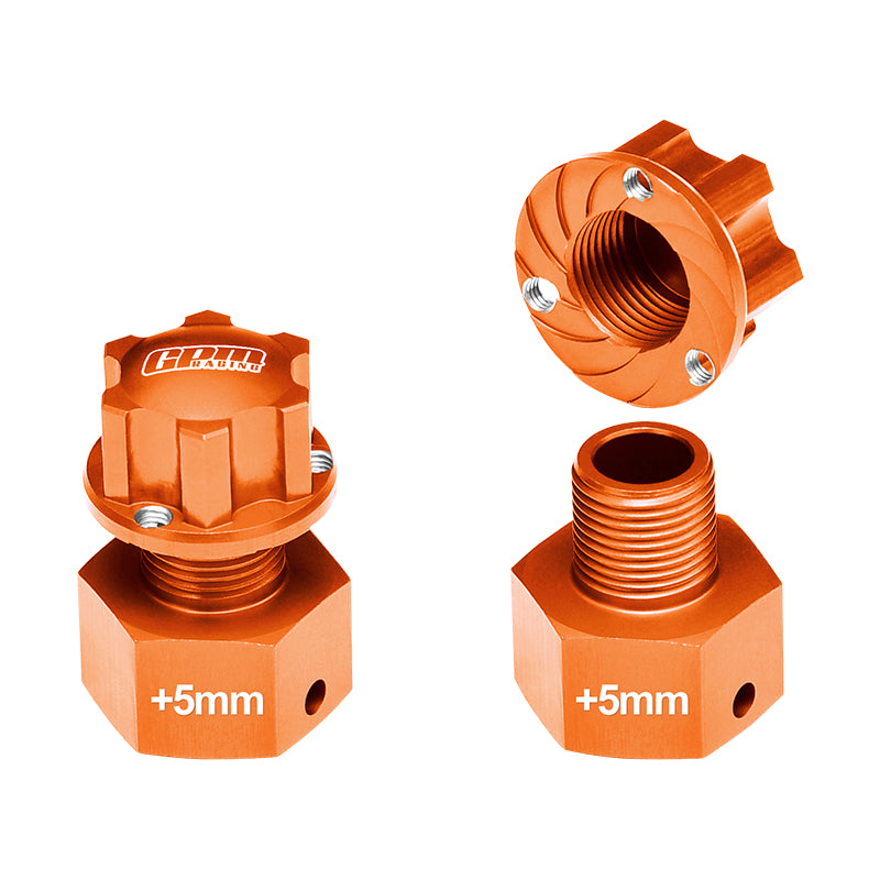 GPM RACING,TEAM LOSI SUPER BAJA REY 4X4 ALUMINUM HEX ADAPTER (+5MM) -6PC SET SB010/+5MM