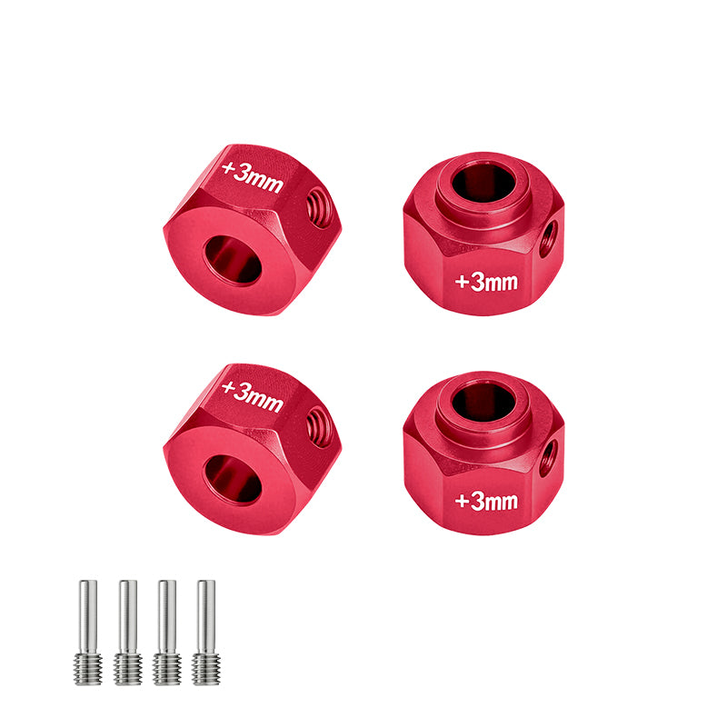 GPM RACING,AXIAL-SCX10 III Jeep CJ ALLOY 6061-T6 WHEEL 12MM HEX ADAPTERS +3MM SCJ010/+3M